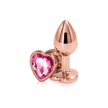 Rose Gold Heart Small Pink Anal Toy - Model RG-001 - For Sensual Pleasure - Suitable for All Genders - Adult Naughty Store