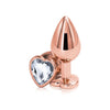 Rear Assets Rose Gold Heart Med Clear Anal Plug for Sensual Pleasure - Model RAGH-MC-AP-001, Unisex, Lightweight Aluminum - Adult Naughty Store