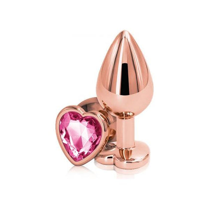 Rear Assets Rose Gold Heart Med Pink Anal Plug - Model RARH-001 - For All Genders - Sensual Pleasure - Elegant Pink