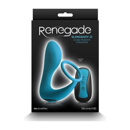 Renegade Slingshot II Teal Prostate Stimulator and Cock Ring - Rechargeable, Water Resistant Silicone Pleasure Toy