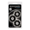 Renegade Chubbies 3 Pack Cock Rings - Black, Stackable Elastic Rings for Enhanced Comfort and Control - Adult Naughty Store