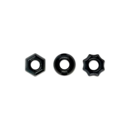 Renegade Chubbies 3 Pack Cock Rings - Black, Stackable Elastic Rings for Enhanced Comfort and Control - Adult Naughty Store