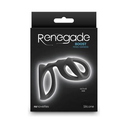Renegade Boost Black Silicone Performance Cock Ring - RB-001 - Male - Enhances Pleasure - Black