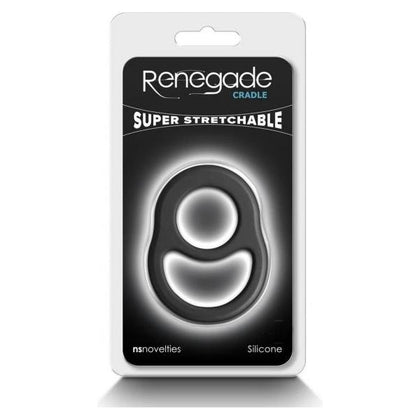 Renegade Cradle Black - Stretchy Pleasure Enhancing Cock Ring for Men - Model RC-500 - Intensify Your Sensations and Last Longer - Adult Naughty Store