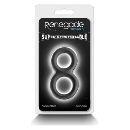 Renegade Twofold Black Cock Ring - Model TR-1001 - Male - Enhance Pleasure and Performance - Black - Adult Naughty Store