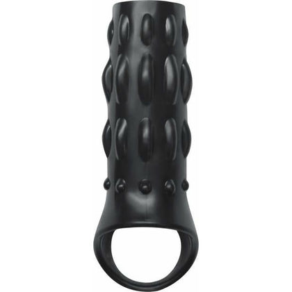 Introducing the Reversible Power Cage Jelly Sleeve - Black: The Ultimate Male Enhancer for Endurance and Pleasure