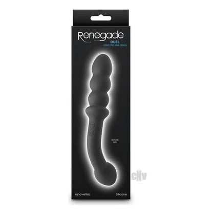 Renegade Duel Black Silicone Dual-Ended Massager - Model RD001 - Unisex - Vaginal & Anal Stimulation - Black