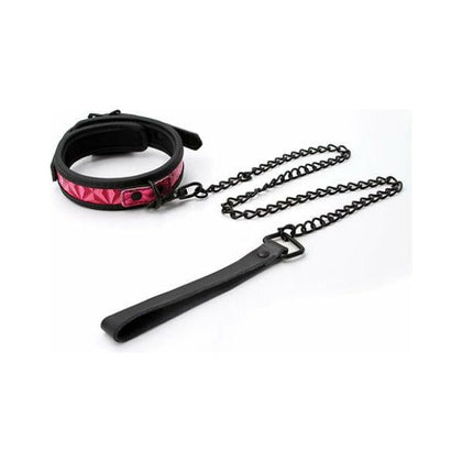 Sinful 1-Inch Collar & Leash Pink - Versatile BDSM Bondage Set for Submissive Play, Model SCL-1, Unisex, for Sensual Neck and Leash Pleasure