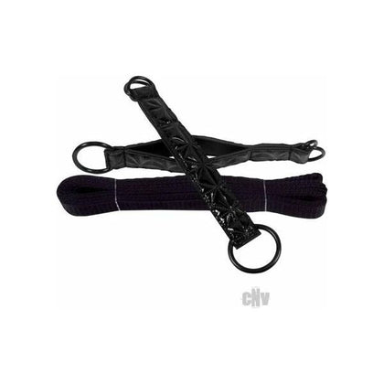 NS Novelties Sinful Black Bed Restraint Straps - Model SBRS-001 - Unisex Bondage Toy for Enhanced Pleasure in Midnight Black - Adult Naughty Store