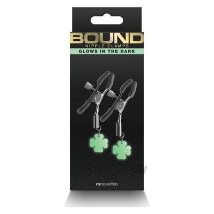 Bound G4 Gitd Gray Adjustable Nipple Clamps - Sensual Stimulation for All Genders - Glowing in the Dark