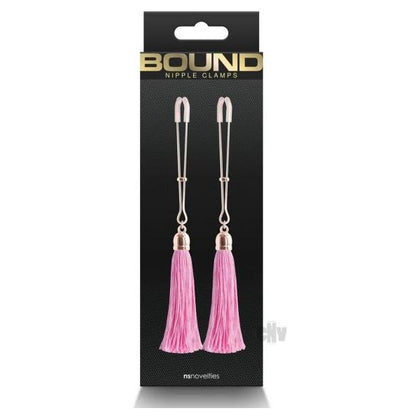 Bound Nipple Clamps T1 Rose Gold/Pink - Erotic and Stimulating Metal Clamps with Silicone Tips for Enhanced Comfort and Fit