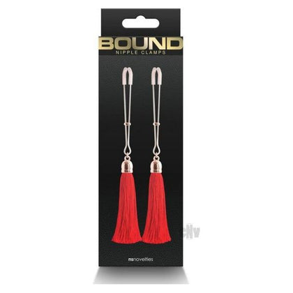 Bound Nipple Clamps T1 Rose Gold/Red - Sensual Metal Nipple Clamps for Enhanced Pleasure