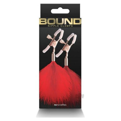 Bound F1 Rose Gold/Red Adjustable Nipple Clamps for Enhanced Pleasure