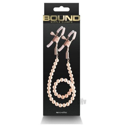 Bound DC1 Rose Gold Adjustable Nipple Clamps - Erotic Stimulating Sex Toy for All Genders, Intense Pleasure in a Luxurious Rose Gold Shade