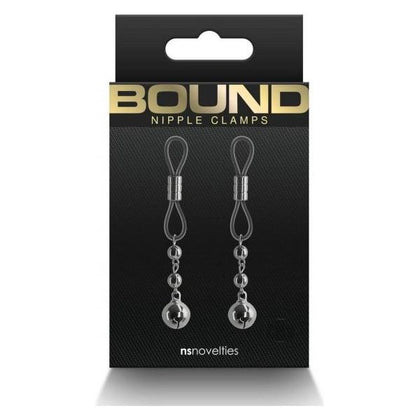 Bound Nipple Clamps D1 Gunmetal - Sensual Metal Clamps for Enhanced Stimulation - Adult Naughty Store