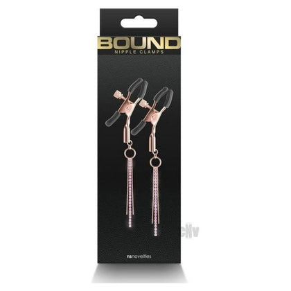Bound D3 Rose Gold Adjustable Nipple Clamps - Stimulating Erotic Sensations for All Genders, Enhancing Pleasure in Style