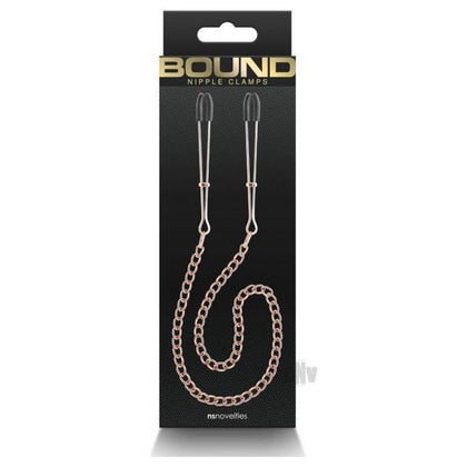 Bound Nipple Clamps DC3 Rose Gold - Erotic and Stimulating Metal Clamps with Silicone Tips for Enhanced Comfort and Fit