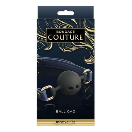 NS Novelties Bondage Couture Ball Gag Blue - Elegant Pleasure Enhancer for Alluring Bedroom Adventures