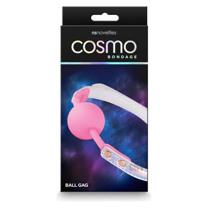 Cosmo Bondage Ball Gag Rainbow - Holographic Restraints for Universal Fit, Rose Gold Hardware - Vinyl BDSM Toy - Adult Naughty Store