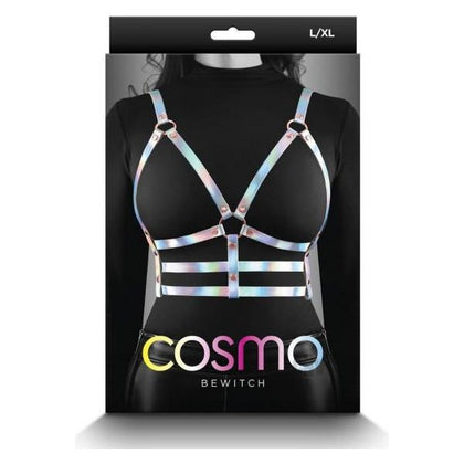 Cosmo Rainbow Chest Harness - Model LG-XL - Unisex - Versatile Pleasure - Rose Gold Accents - Adult Naughty Store