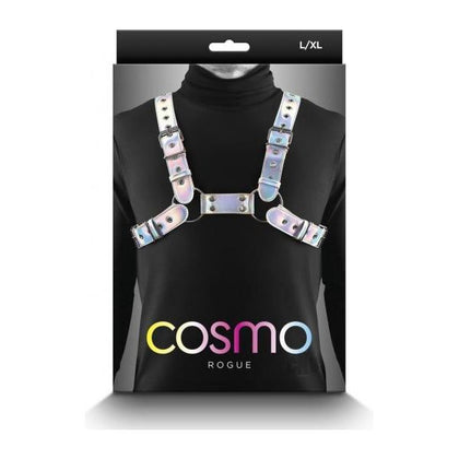 Cosmo Rainbow Vinyl Chest Harness LG/XL - Unleash Your Sensual Style! - Adult Naughty Store