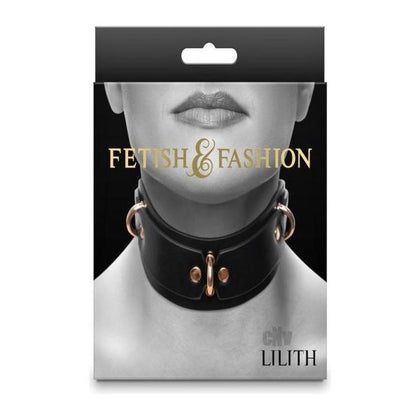 Fetish Fashion Lilith Collar Blk/gld - Neck Restraint for BDSM Play Gld.