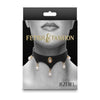 Fetish Fashion Jezebel Collar Black/Gold: Masquerade Pearl Collar for Submissive Souls - Adult Naughty Store