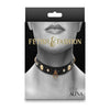 Penelope's Fetish Fashion Alina Collar - Gold-Plated Neck Restrainer for Submissive Lovers (Model: FF-AC001) - Unisex Bondage Wear in Black and Gold - Adult Naughty Store