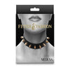 Fetish and Fashion Medusa Collar Submissive Necklace in Black and Gold PU Leather - Model FNF-001 - Unisex BDSM Neckwear for Subs - Pleasure Accessory - Adult Naughty Store