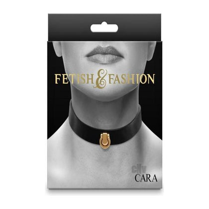 Fetish Fashion Cara Collar - BDSM Neck Restraint - Model CC-001 - Unisex - Neck Play - Black/Gold