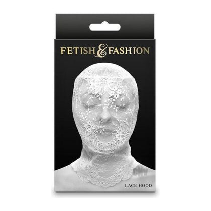 Fetish Fashion White Lace Hood | Fetish and Fashion Lace Hood Wht F-1001 | Unisex Restrictive Headwear BDSM Mask