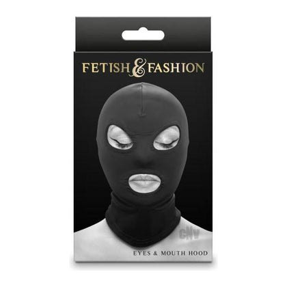 Fetish and Fashion Eyes and Mouth Hood - Black BDSM Sensory Deprivation Hood for All Genders