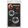 Oxballs Truckt Cock & Ball Ring Clear 2 Pack - Premium Skinflex-TPR Stretchy Male Pleasure Toy - Model TRK-200 - For Enhanced Sensations and Endurance - Clear - Adult Naughty Store