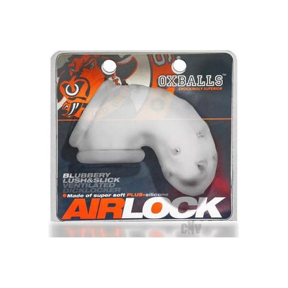 Introducing the Airlock Clear Ice Silicone Chastity Cage - Model AL-12C for Men - Enhances Sensual Pleasure - Transparent