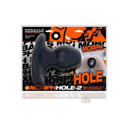 OXBALLS Morph-Hole 2 Black Ice Silicone Ribbed Gaper FPlug for Men's Anal Pleasure - Adult Naughty Store