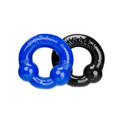 Oxballs Ultraballs 2 Pack Cock Ring - The Ultimate Stretchy Pleasure Enhancer for Men - Model: Ultraballs - Black & Police Blue - Adult Naughty Store