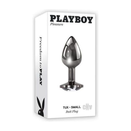 Playboy Tux Small Black Aluminum Alloy Butt Plug - Model PB-TUX-SM-BLK - Unisex Anal Pleasure - Adult Naughty Store