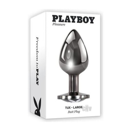 Playboy Tux Large Black Aluminum Alloy Butt Plug - Model PB-TL-BLK - Adult Naughty Store