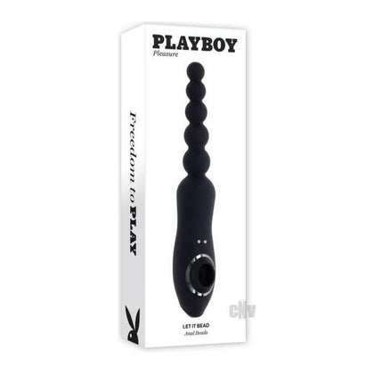 Pb Let It Bead Black: Dual-Ended Clitoral Suction and Vibrating Anal Beads Toy Model PB-114 for Women - Black