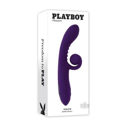 Introducing the Pb Curlicue Purple Dual Motor Rabbit Vibrator - Model AK112, Designed for Women, Offering Dynamic G-Spot and Clitoral Stimulation in Luxurious Purple Hue