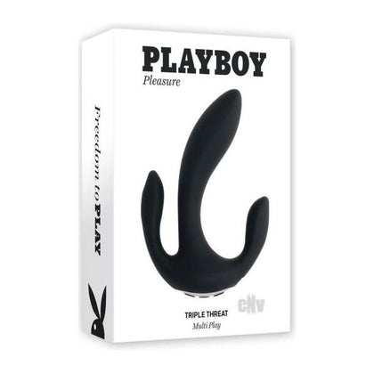 Black Pearl Pleasure Vibe: Pb Triple Threat Black Multi-Play Vibrator - Model PB-3X | Unisex | Triple-Stimulation: Clitoral, G-Spot, Anal - Black