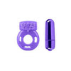 Introducing the Sensational PleasureCo Neon Vibrating Couples Kit - Model NVC-001 - Purple: A Complete Sensory Delight for Couples!