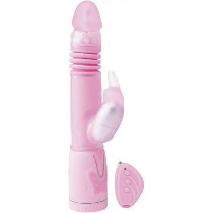 Introducing the Luxe Pleasure Hop: Remote Control Thrusting Rabbit Pearl Vibrator Pink - Model LP-RTV-001, for Women, with Dual Stimulation for Ultimate Pleasure