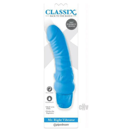 Classix Mr. Right Vibrator Blue - Curved Shaft Multi-Speed Waterproof Pleasure Toy for Men and Women - Adult Naughty Store