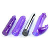 Regal Pleasure Collection: Royal Rabbit Kit - Silver Multi-Speed Vibe, Sleeves, Dong, Cockring, Anal Beads, Thrill Balls - Purple