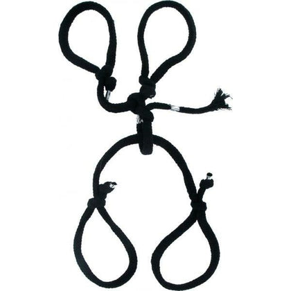 Fetish Fantasy Silk Rope Hog Tie Black - Premium Bondage Restraint for Couples, Model X123, Unisex, Full Body Pleasure, Black - Adult Naughty Store