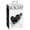 Icicles No 74 Black Glass Massager - Luxurious Hand-Crafted Pleasure Wand for Sensual Stimulation - Adult Naughty Store