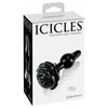 Icicles No 77 Black Rose Glass Massager - Luxurious Handcrafted Pleasure for Her - Adult Naughty Store