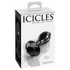 Icicles No 78 Black Glass Massager Gem End - Luxurious Handcrafted Hypoallergenic Pleasure Wand for Women - Elegant Black Glass G-Spot Stimulator - Adult Naughty Store