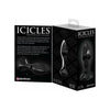 Icicles No 78 Black Glass Massager Gem End - Luxurious Handcrafted Hypoallergenic Pleasure Wand for Women - Elegant Black Glass G-Spot Stimulator - Adult Naughty Store